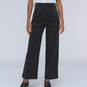 Black everlane organic wide leg pant